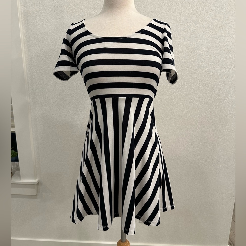 Black and White Striped Dress